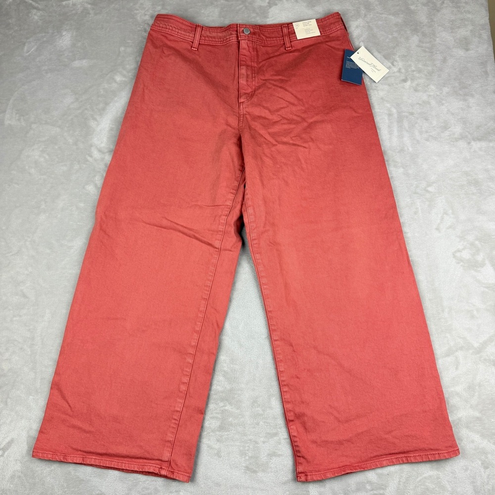 Universal Thread Sailor Wide Leg Jeans Women 16 Coral Pink High Rise Pants NEW